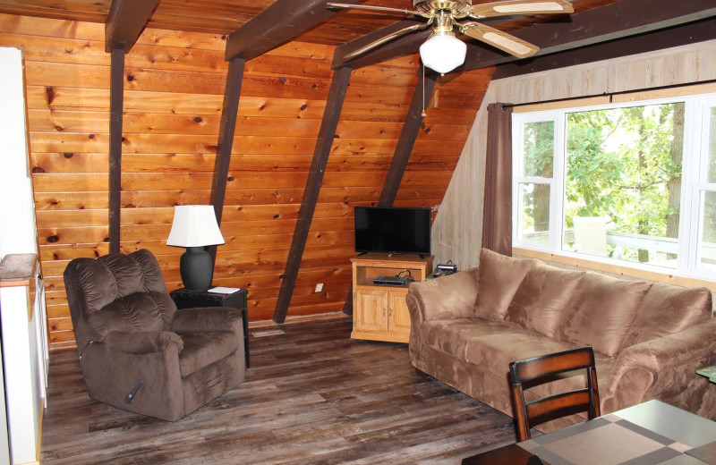 Cabin interior at Break on the Lake Resort.