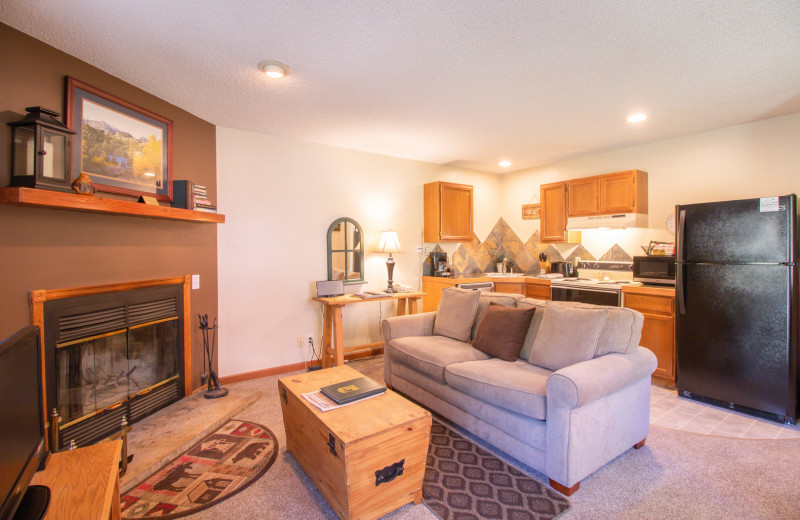 Guest living room at Woodlands On Fall River.