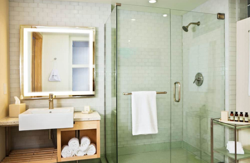 Guest bathroom at Pier South Resort.