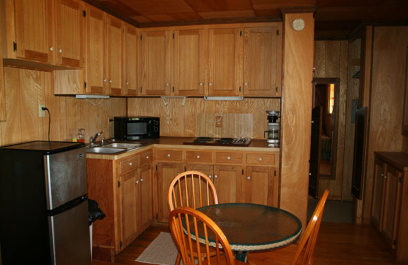 Cabin kitchen at The Exotic Resort Zoo.