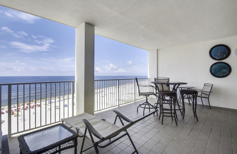 Rental balcony at Gulf Coast Beach Getaways.