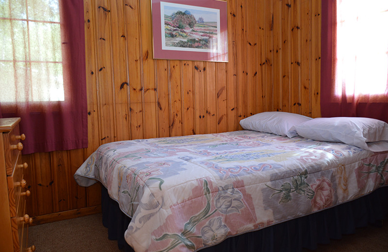 Cabin bedroom at Upper Cullen Resort.
