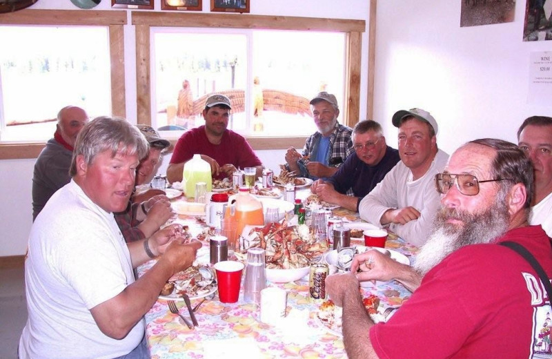 Dining at Island Point Lodge.