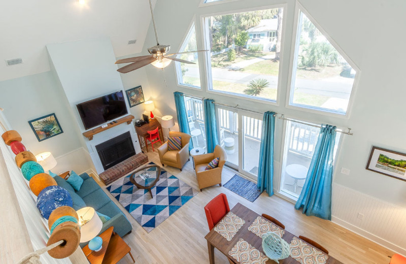 Rental living room at Tybee Vacation Rentals.