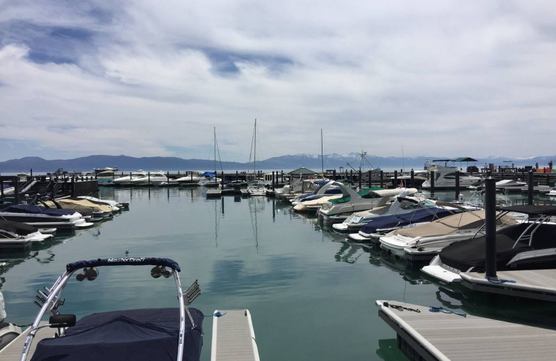 Fishing marina at Tahoe Getaways.