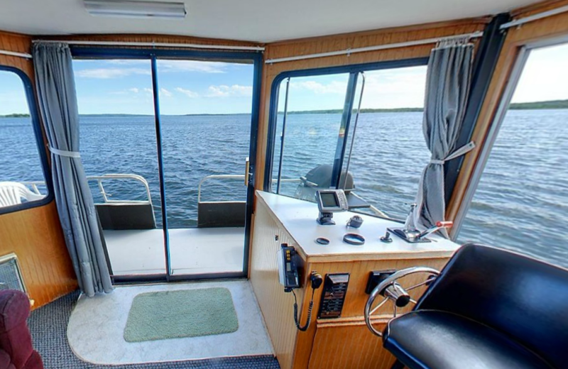 Houseboat interior at Hiawatha Beach Resort.