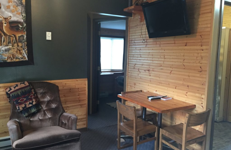 Cabin living room at Blackduck Lodge & Resort.