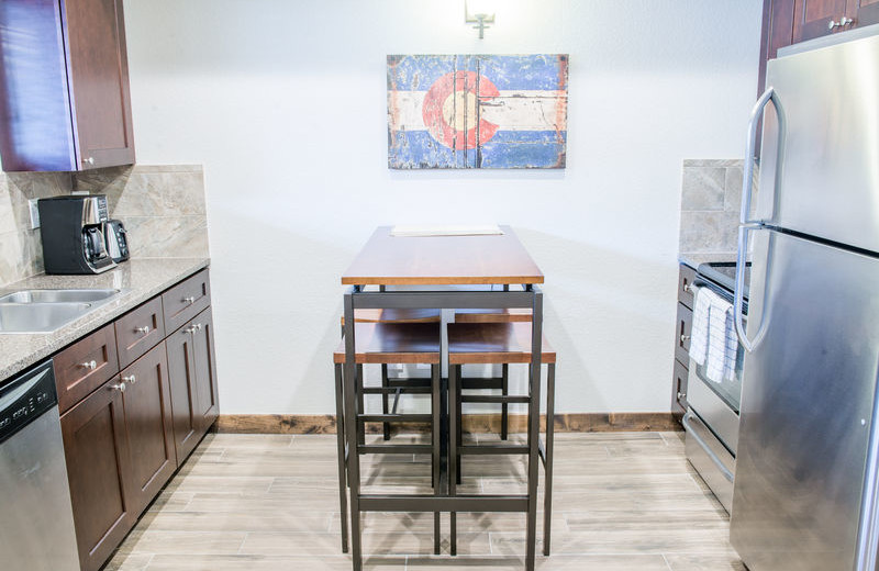 Rental kitchen at Fall River Village Resort Condos.
