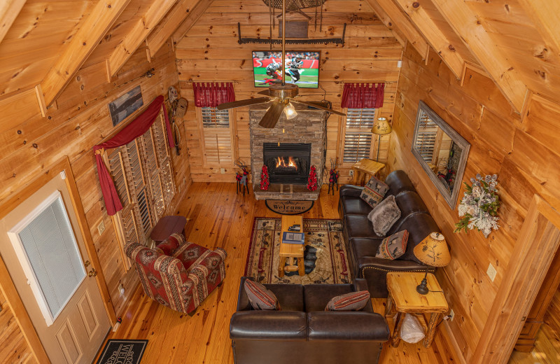 Living room at American Patriot Getaways - Wilderness Adventure.