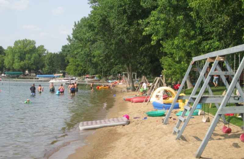 The beach at Dickerson's Lake Florida Resort.