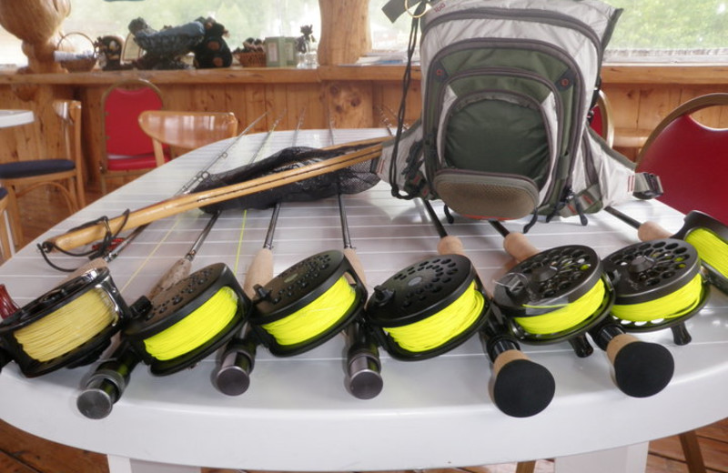 Fishing gear at Trail Lake Lodge.