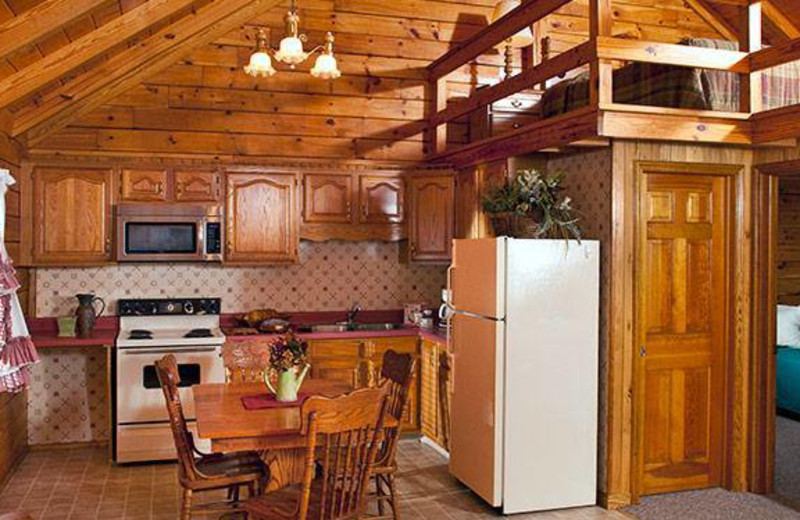 Cabin interior at Smoke Hole Caverns & Log Cabin Resort.