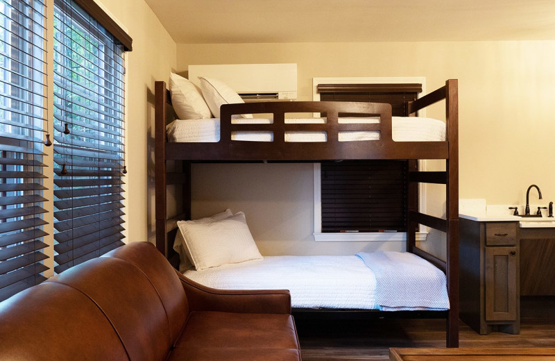 Cabin interior at Yogi Bear's Camp Golden Valley.