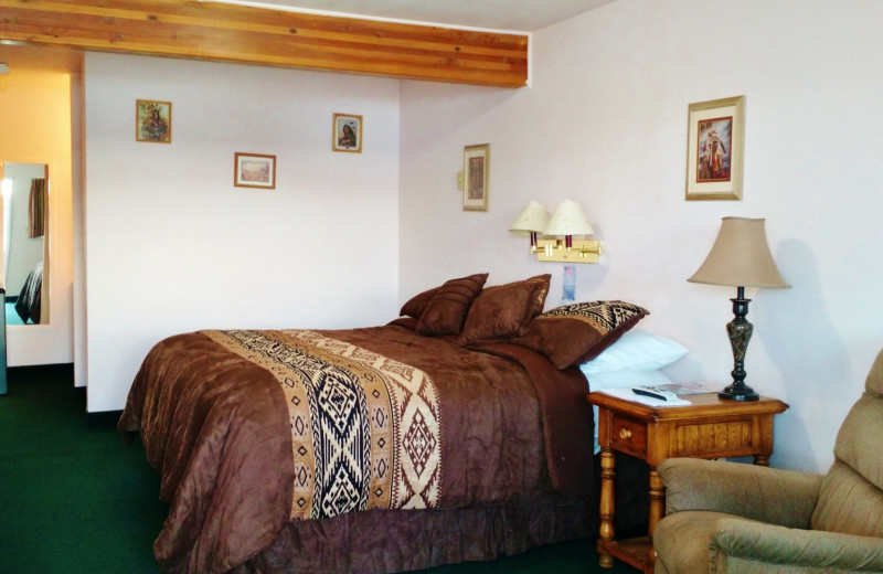 Guest room at Going to the Sun Inn and Suites.