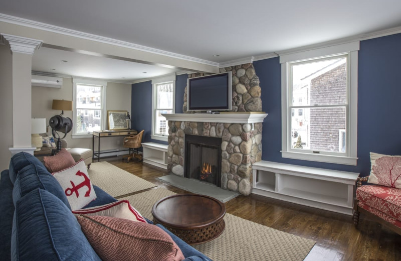 Guest living room at Saybrook Point Inn, Marina & Spa.