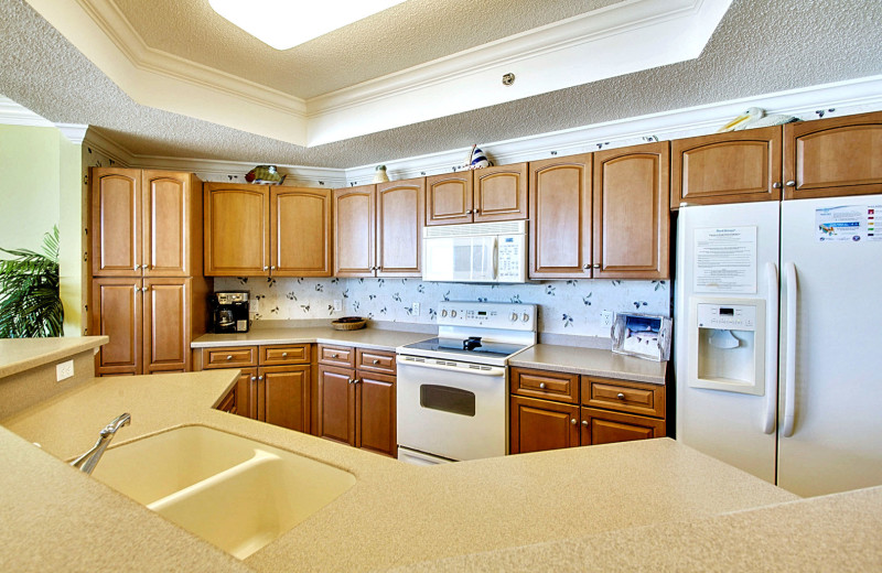 Rental kitchen at Gulf Coast Beach Getaways.