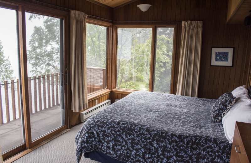 Guest bedroom at Lutsen Resort on Lake Superior.