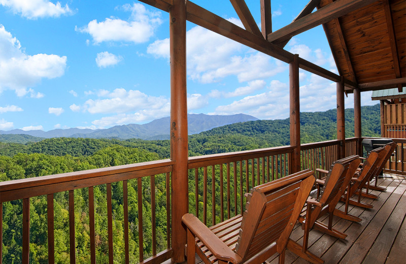 Cabin deck view at SmokyMountains.com.