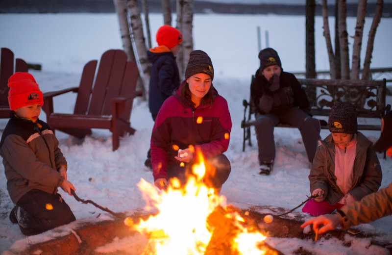 Bonfire at Skyport Lodge.