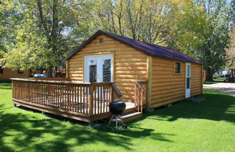 Cabin exterior at Bladow Beach Resort & Campground.
