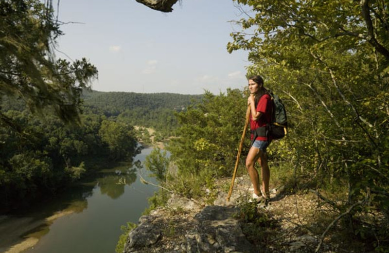 Hiking at Buffalo River Outfitters.