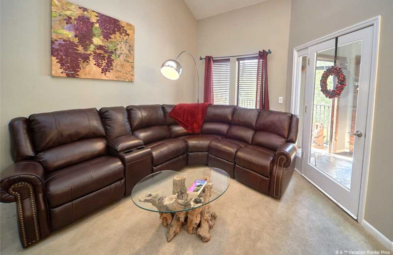 Rental living room at Vacation Rental Pros - Gatlinburg.