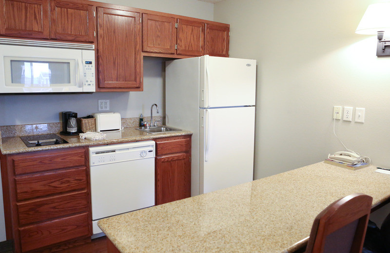 Guest kitchen at GrandStay Perham.