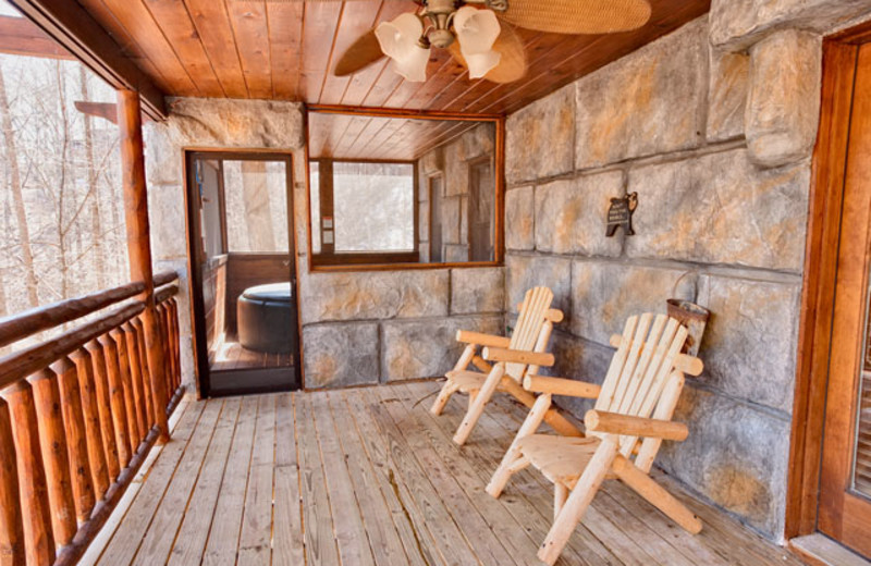 Porch at Alpine Mountain Chalets. 