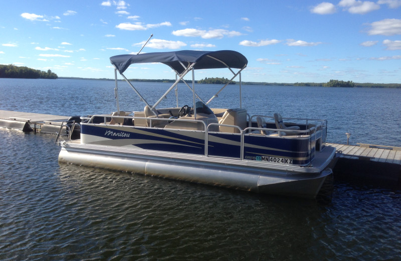 Pontoon rental at Cabin O'Pines Resort & Campground.