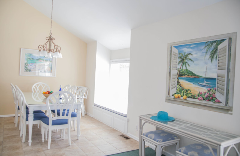 Rental dining room at The Winds Resort Beach Club.