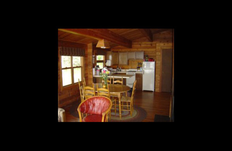 Cabin dining room at Nelson's Resort.