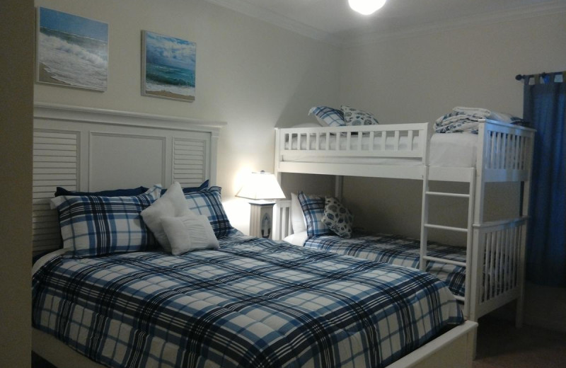 Rental bedroom at Beachfront Rentals.