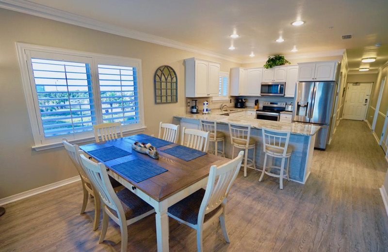 Rental kitchen at Beachball Properties.