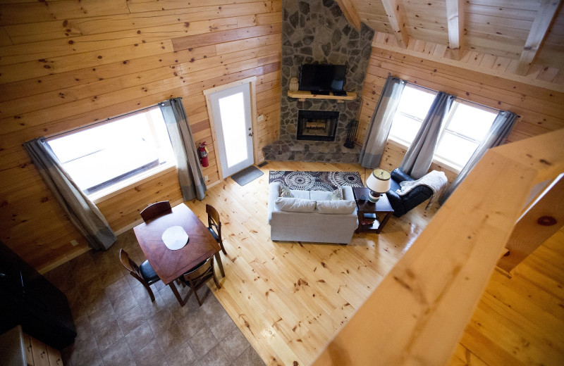 Cabin living room at Aspen Ridge.