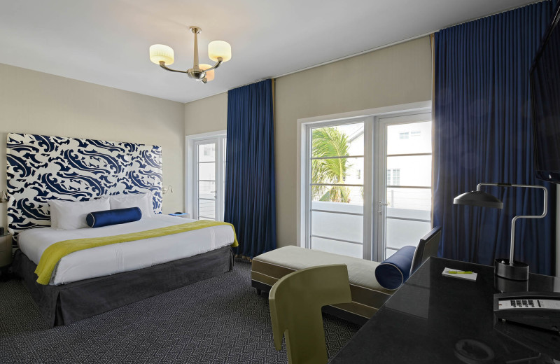 Guest room at Hotel Breakwater South Beach.