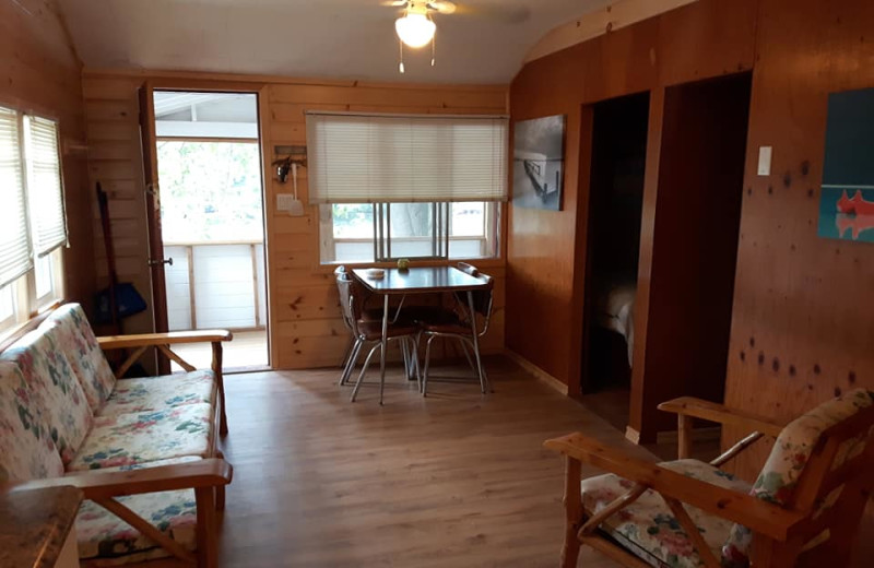 Cabin living room at Northern Lights Resort.