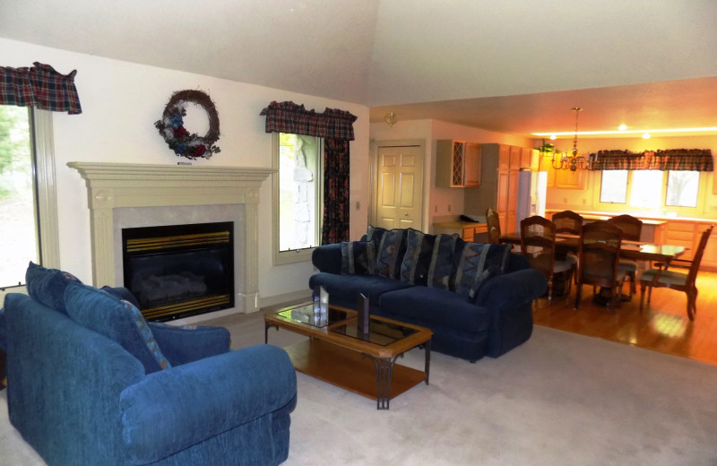 Guest living room at Garland Lodge and Resort.