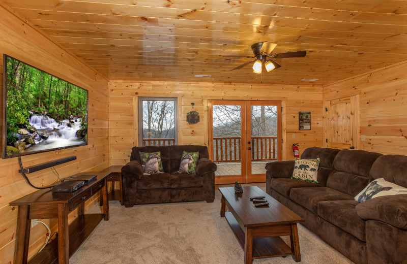 Living room American Patriot Getaways - Happy Bear's Hideaway.