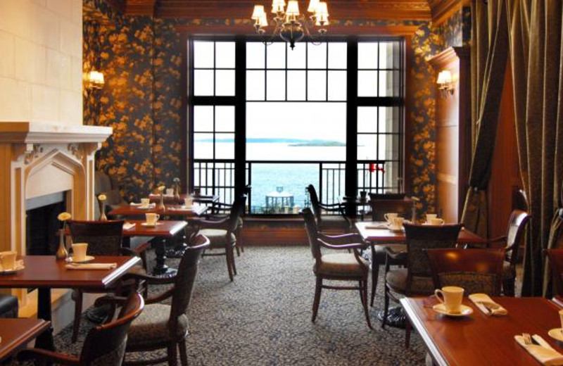 The dining room at Oak Bay Beach Hotel.