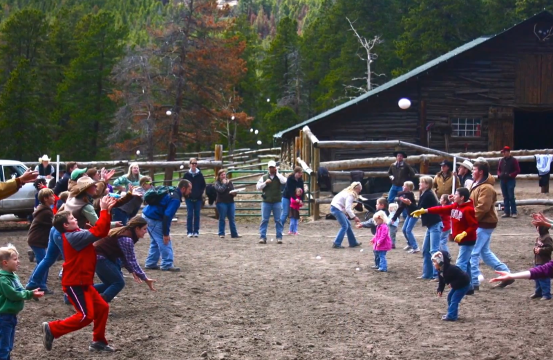 Egg toss at Family Camp at Wind River Ranch