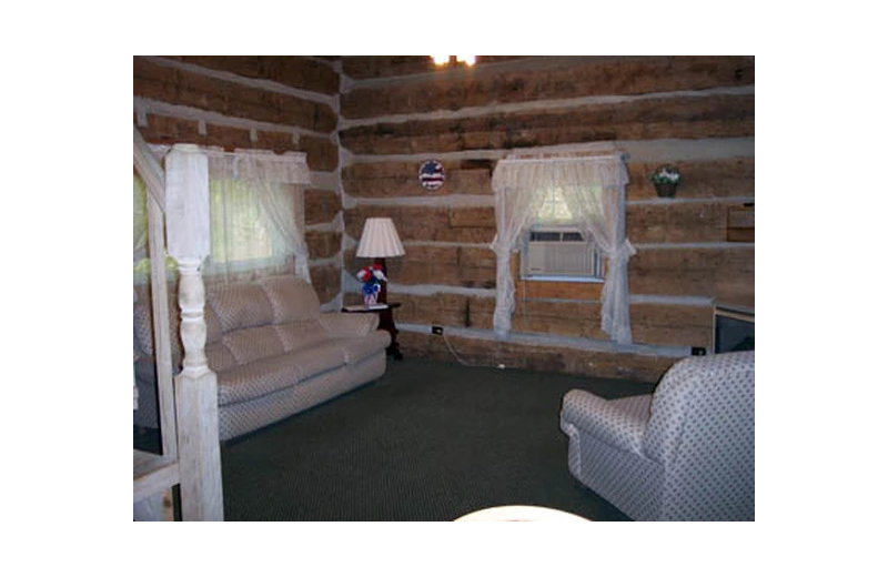 Cabin living room at Hocking Hills Cozy Cabins.