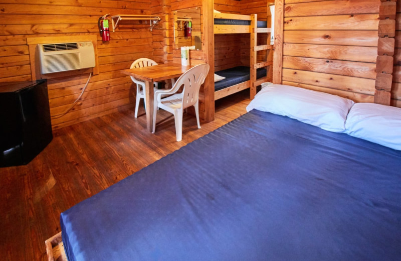 Cabin interior at Yogi Bear's Jellystone Park Warrens.