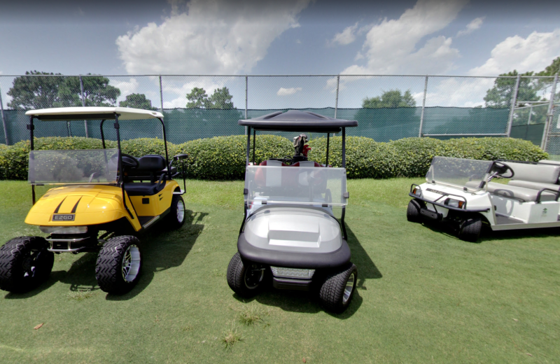 Golf carts at Beau Rivage Golf & Resort.