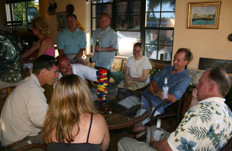 Playing games at Orange Hill Beach Inn.