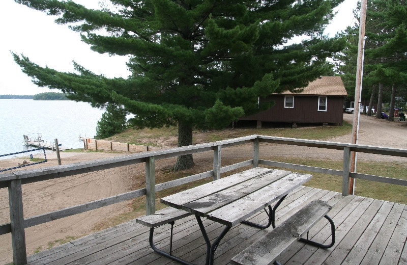Cabin deck at Bay View Lodge.