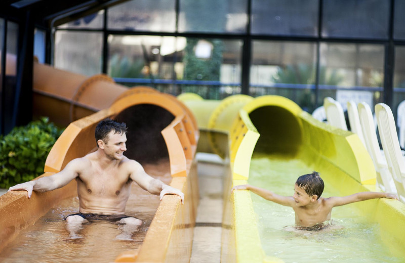 Water slides at Compass Cove Resort.