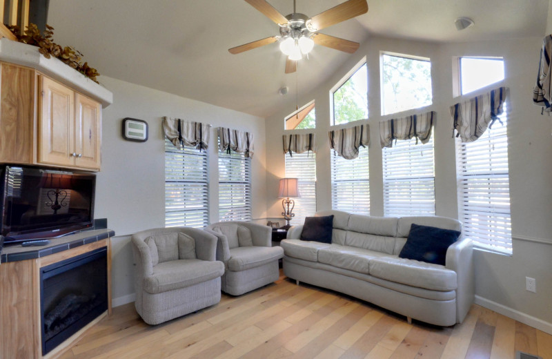 Cottage living room at Mill Creek Ranch Resort.