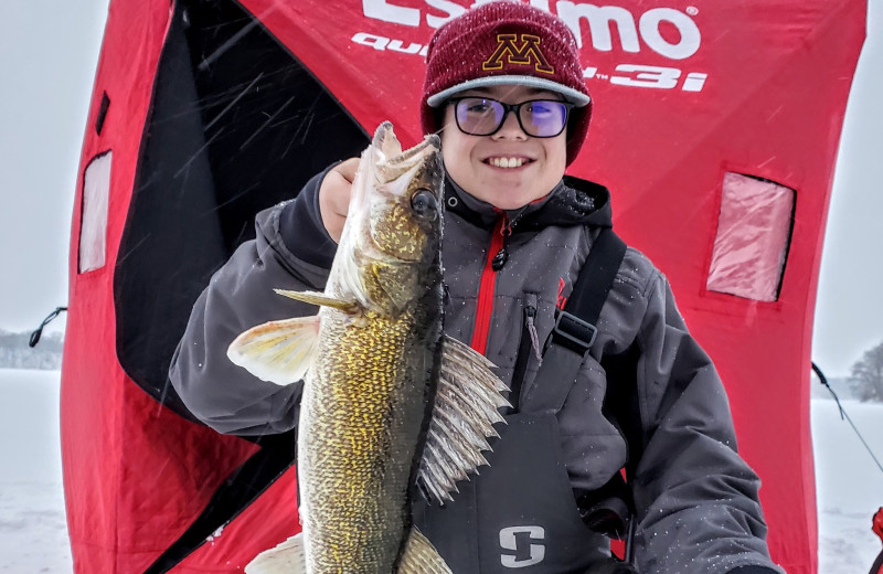 Ice fishing at Clear Lake Resort.