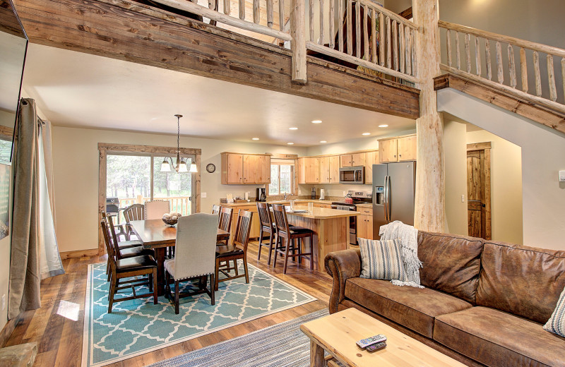 Cabin kitchen at North Forty Resort.