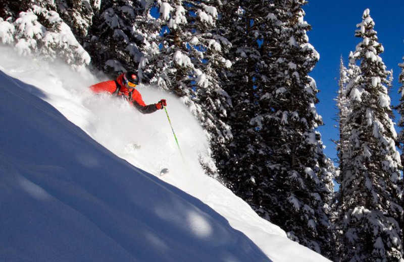 Downhill skiing at The Borders Lodge.